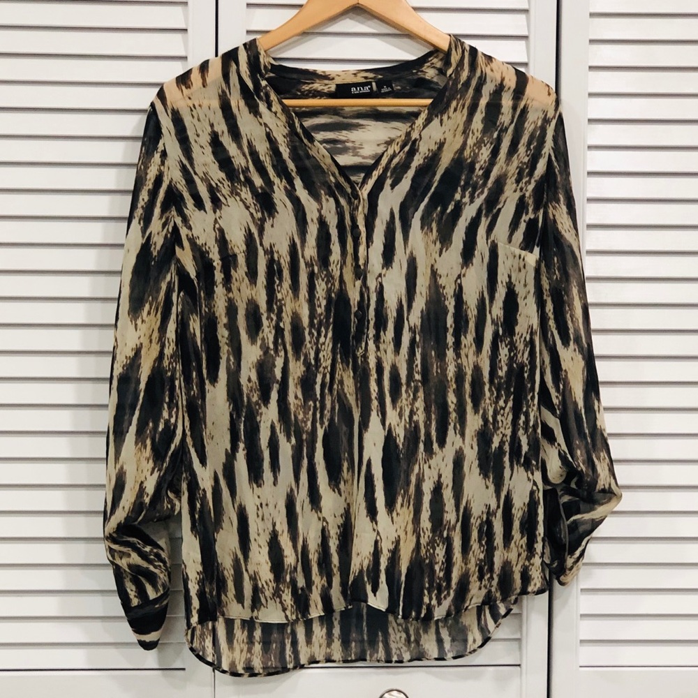 A.N.A animal print long sleeve tunic